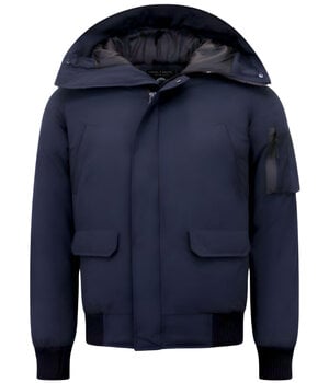 Enos Heren Winterjassen Korte Model - 8821 - Blauw