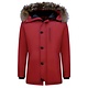 Bontjassen - Heren Winterjas Lang - Grote Bontkraag - Parka - Rood
