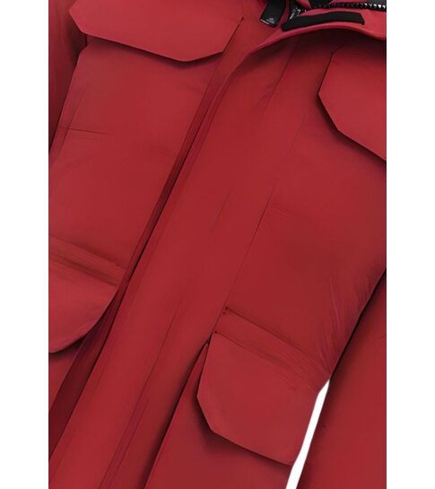 Beluomo Halflange Mannen Winterjas met Capuchon -7503 - Rood