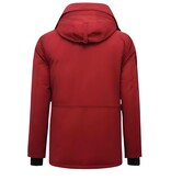 Beluomo Halflange Mannen Winterjas met Capuchon -7503 - Rood