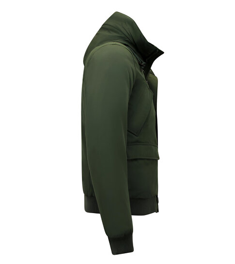 WARREN WEBBER  Heren Winterjas Kort  met Capuchon - 8002 - Groen