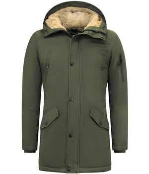 Enos Heren Winterjas Parka met Capuchon - 7105 - Groen