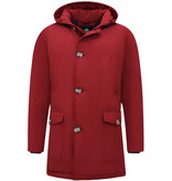 Enos Winterjas Heren Parka Gewatteerd - 7101 - Rood