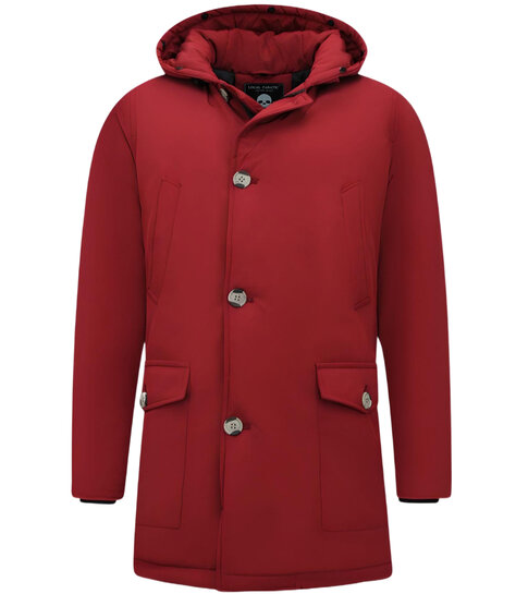 Enos Winterjas Heren Parka Gewatteerd - 7101 - Rood