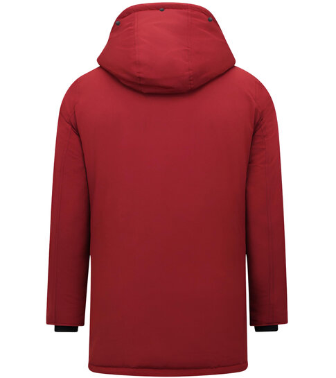 Enos Winterjas Heren Parka Gewatteerd - 7101 - Rood