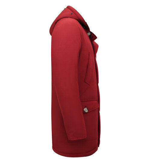 Enos Winterjas Heren Parka Gewatteerd - 7101 - Rood