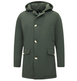 Enos Lange Winterjas Heren Parka  - 7101 - Groen