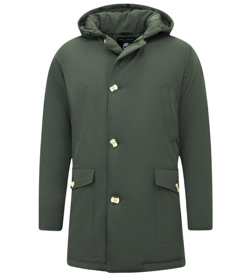 Enos Lange Winterjas Heren Parka  - 7101 - Groen