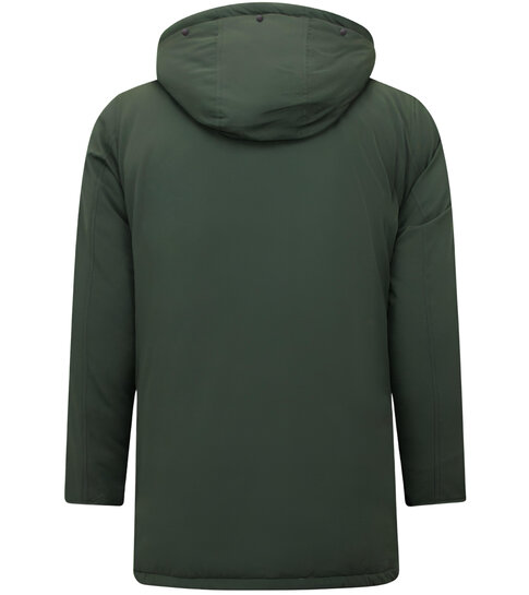 Enos Lange Winterjas Heren Parka  - 7101 - Groen