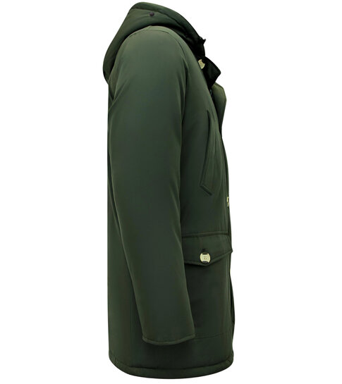 Enos Lange Winterjas Heren Parka  - 7101 - Groen