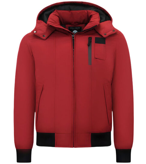 Enos Gewatteerde winterjas Heren Kort -7006 - Rood