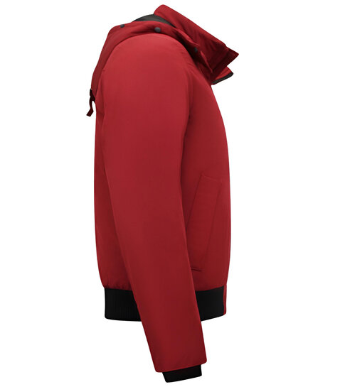 Enos Gewatteerde winterjas Heren Kort -7006 - Rood