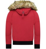 Enos Korte Heren Winterjas – Met Faux Bontkraag – Rood