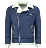 TONY BACKER Imitatie Bontjas - Lammy Coat - Navy