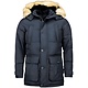 Lange Heren Winterjas – Met Bontkraag – Blauw