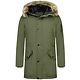 Lange Parka Jas Heren – Met Faux Bontkraag  – Groen