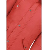 Enos Lange Heren Winterjas – Met Faux Bontkraag  – Rood