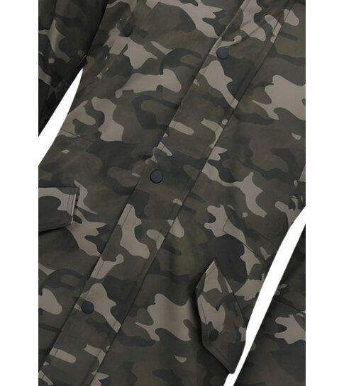 Enos Lange Heren Winterjas – Met Faux Bontkraag – Camouflage