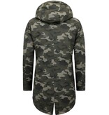 Enos Lange Heren Winterjas – Met Faux Bontkraag – Camouflage