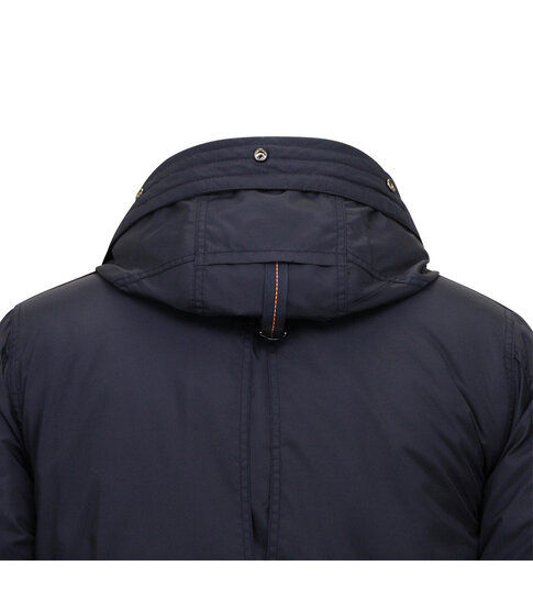 JUST KEY Lange Parka Heren met Capuchon - 1773 - Blauw