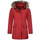 NepBontjassen - Dames Winterjas Wooly Lang - NepBontkraag - Parka Steekzakken - 5692A - Rood