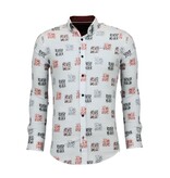 TONY BACKER Getailleerde Overhemden Mannen - Bloemen Blouse Heren - 3012 - Wit