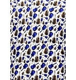 TONY BACKER Luxe  Heren Overhemden met Gitaar Print - 3069 - Wit/Blauw