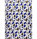 TONY BACKER Luxe  Heren Overhemden met Gitaar Print - 3069 - Wit/Blauw