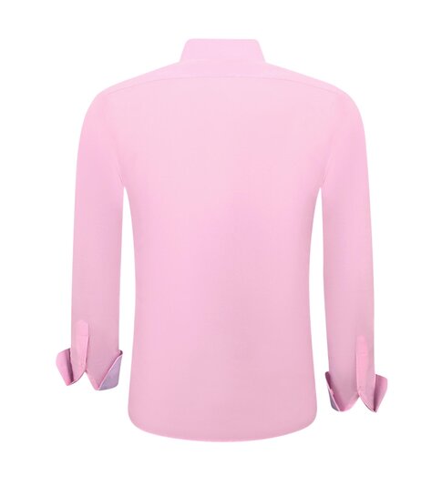 TONY BACKER Heren Overhemden Italiaans - Blanco Blouse - 3032 - Roze