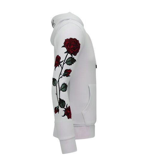 LF Amsterdam Heren Hoodie - Love & Roses - 11-6526 - Wit