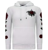 LF Amsterdam Heren Hoodie - Love & Roses - 11-6526 - Wit