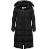 MATOGLA Puffer Jacket Dames Lang met Capuchon - Zwart