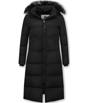 MATOGLA Puffer Jacket Dames Lang met Capuchon - Zwart