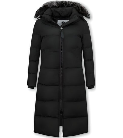 MATOGLA Puffer Jacket Dames Lang met Capuchon - Zwart