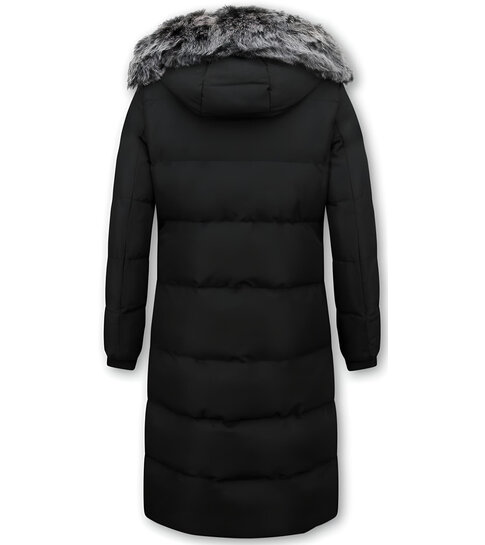 MATOGLA Puffer Jacket Dames Lang met Capuchon - Zwart