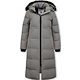 Lange Dames Puffer Jackets met Capuchon - Grijs