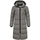 Lange Getailleerde Puffer Jas Dames  - 8606 - Grijs