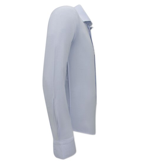 Gentile Bellini Zakelijke Nette Oxford Shirts Heren - Slim Fit Stretch - Licht Blauw