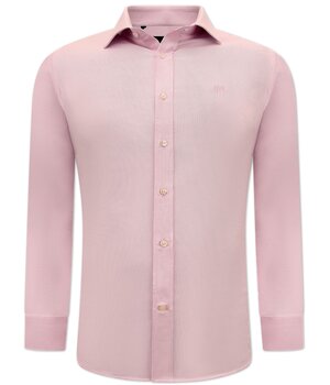 Gentile Bellini Nette Oxford Hemd voor Mannen - Slim Fit Stretch - Roze