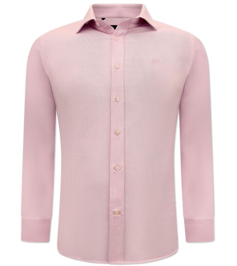 Gentile Bellini Nette Oxford Hemd voor Mannen - Slim Fit Stretch - Roze