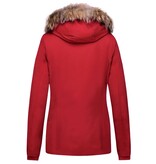 TheBrand Winterjassen - Dames Winterjas Canada Kort - Bontkraag - Rood