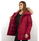 TheBrand Lange Parka Jas Dames – Met Bontkraag – Rood