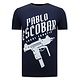 Pablo Escobar Uzi Print Heren T-shirt - Navy