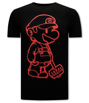 Local Fanatic Cartoon Design Heren T-shirt - Zwart