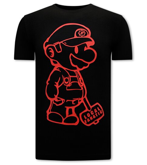 Local Fanatic Cartoon Design Heren T-shirt - Zwart