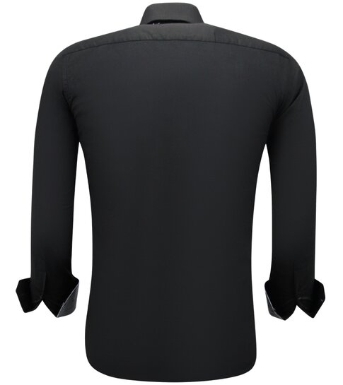 Gentile Bellini Business Overhemd Voor Heren - Slim Fit Blouse Stretch - Zwart
