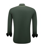 Gentile Bellini Formele Overhemden Voor Heren - Slim Fit Blouse Stretch - Groen