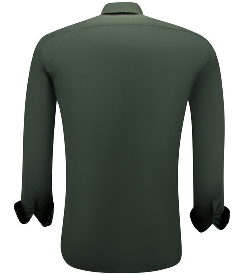 Gentile Bellini Formele Overhemden Voor Heren - Slim Fit Blouse Stretch - Groen