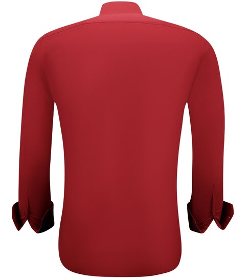 Gentile Bellini Zakelijke Katoenen Overhemd Heren -  Slim Fit Blouse Stretch -Rood