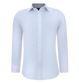 Gentile Bellini Nette Overhemden Voor Mannen - Slim Fit Blouse Stretch - Wit